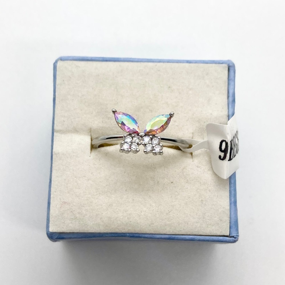 Silver Tone Butterfly Ring Size 7